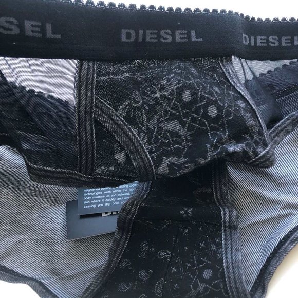 Diesel Women's Briefs Panties Medium Black Grey New - Picture 4 of 7